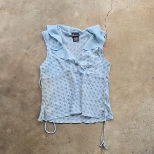 VTG No Boundaries Polka Dot Ruffle Babydoll Floral Fairy Top Large